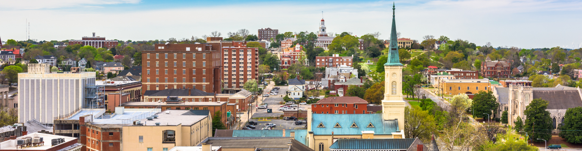 A city with many buildings.