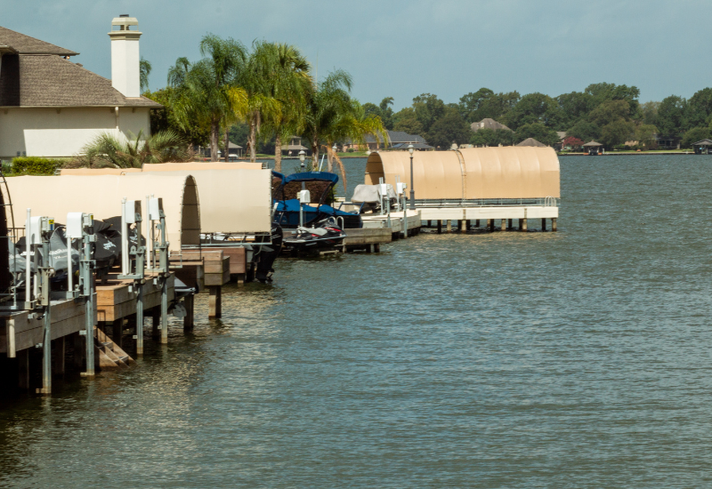 Boat slips at Lake Conroe