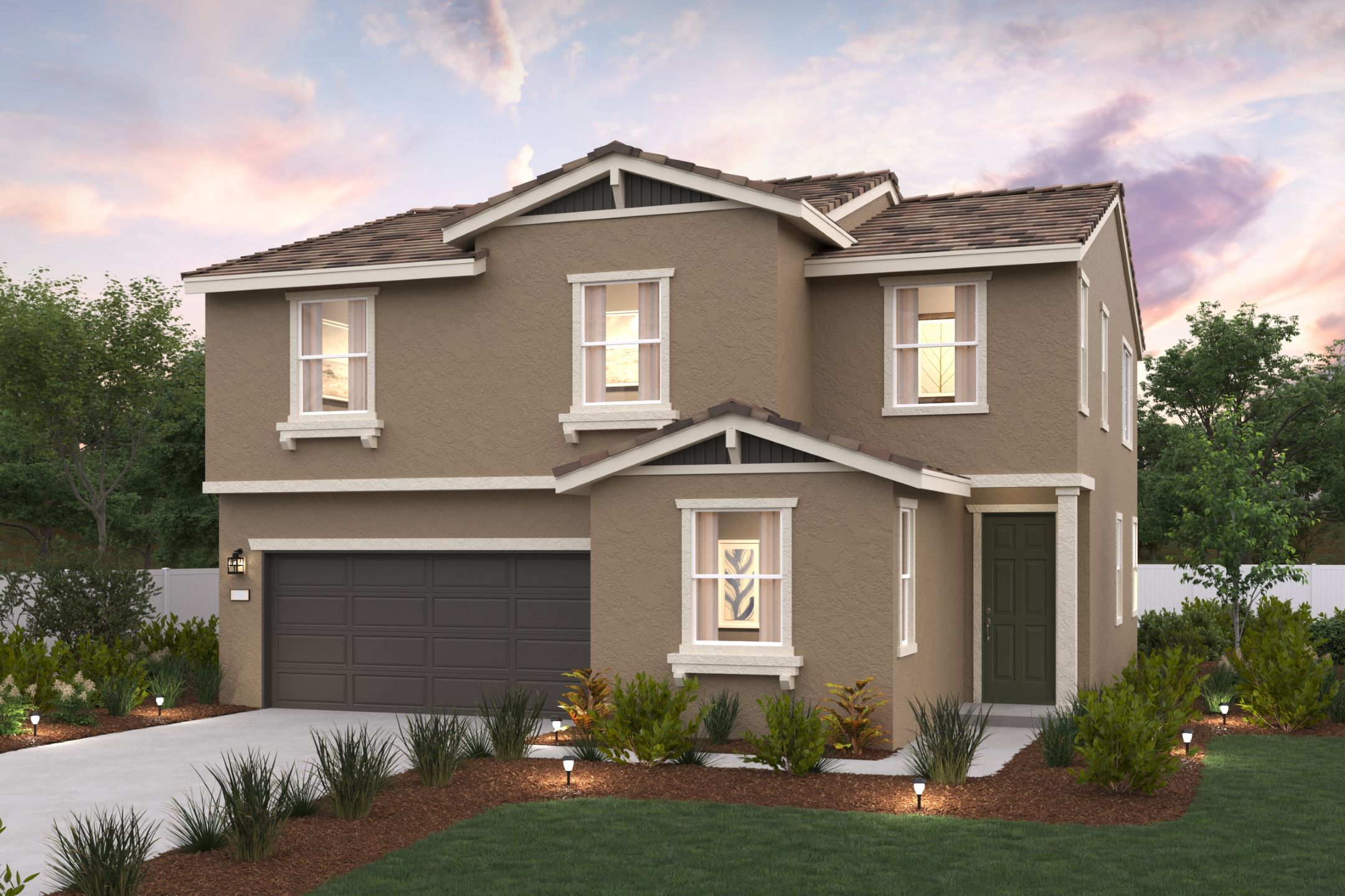 A house with a garage.