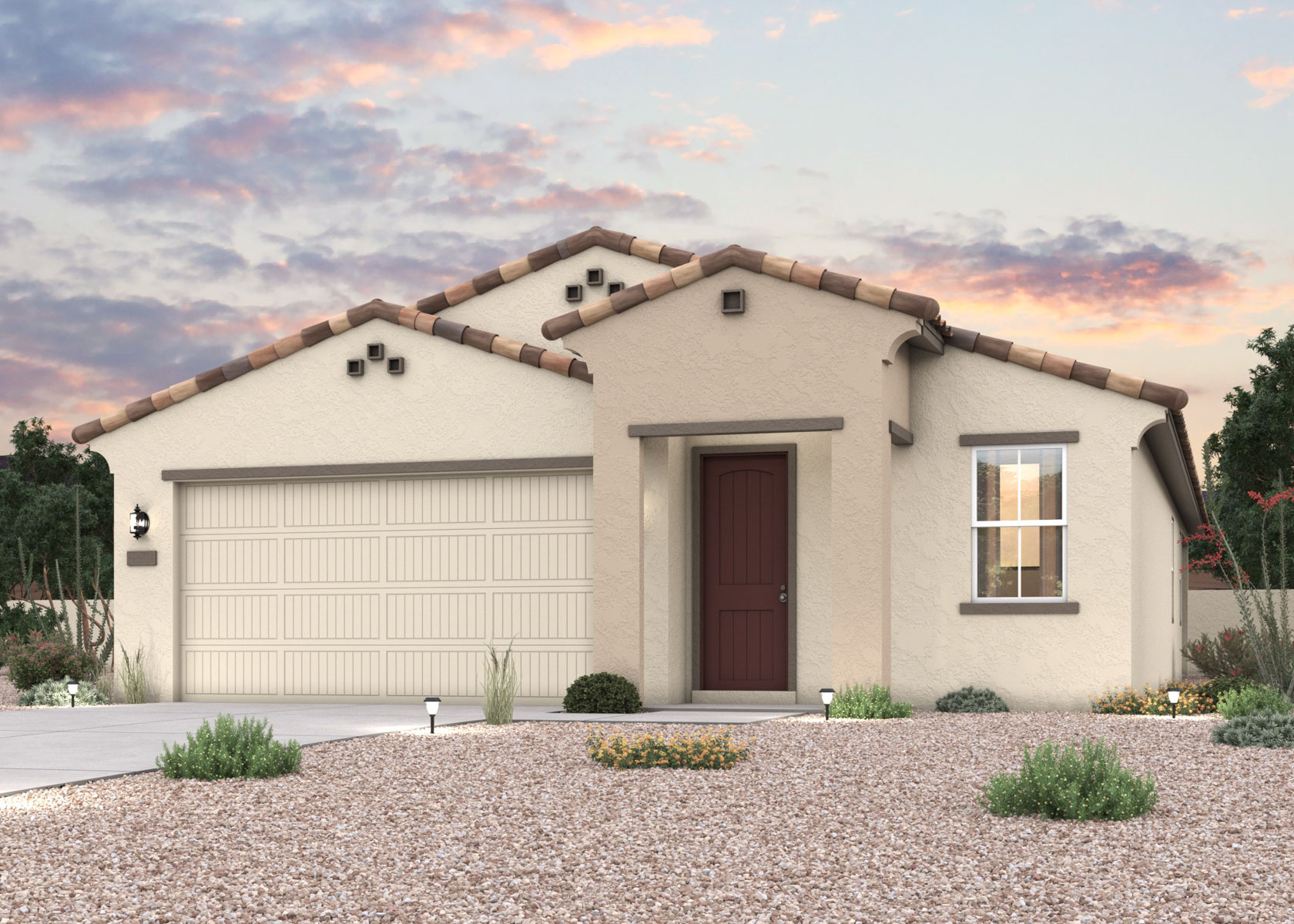 Twilight rendering of a new home for sale in Surprise, AZ by Century Communities.