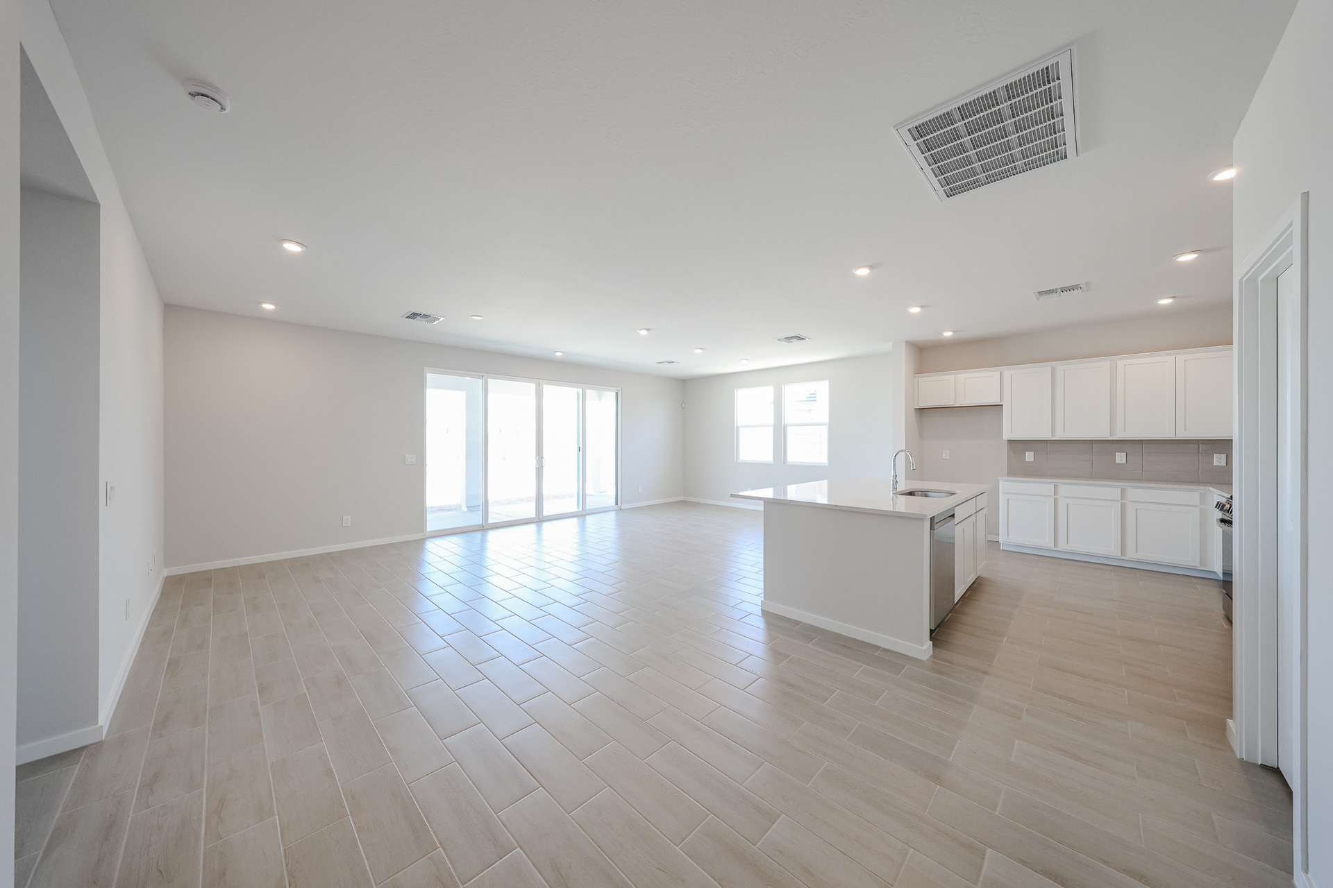 A large empty kitchen.