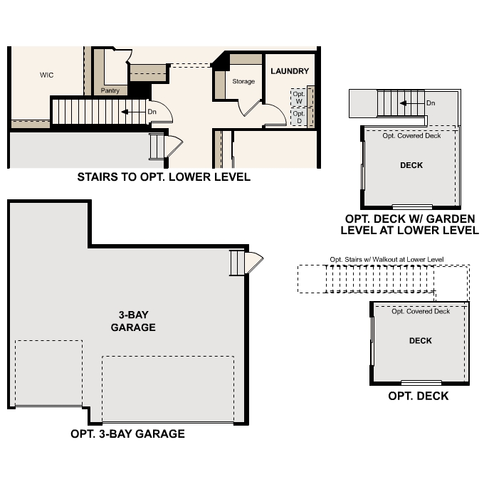 Diagram. Livingston Floorplan, Main Level Options