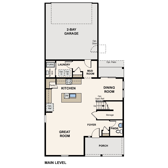 Diagram, engineering drawing. Ashton Floorplan, Main Level