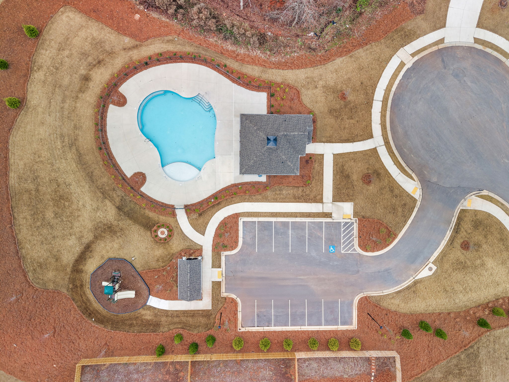 A circular building with a hole in the middle.