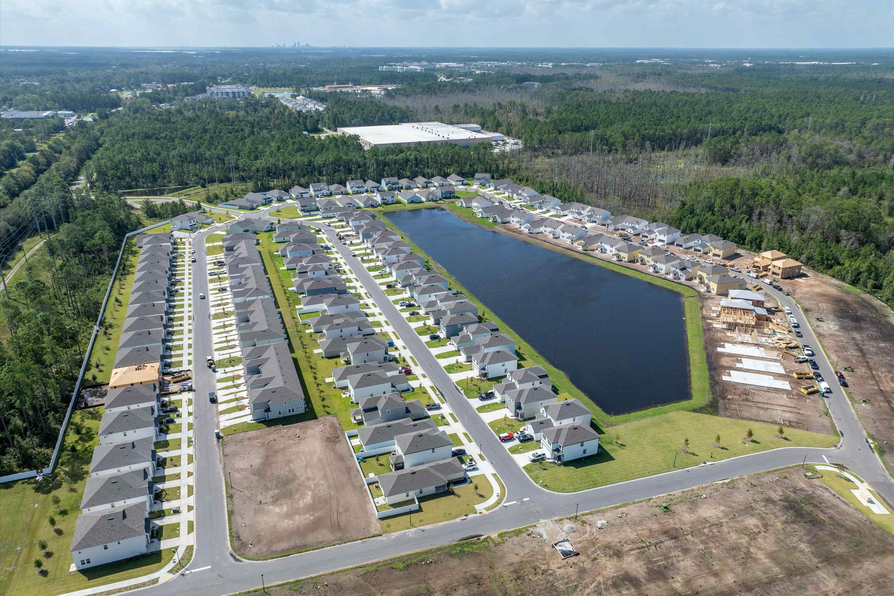 A high angle view of a dam.