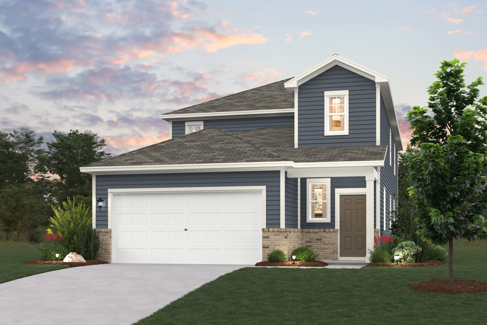 A house with a garage.