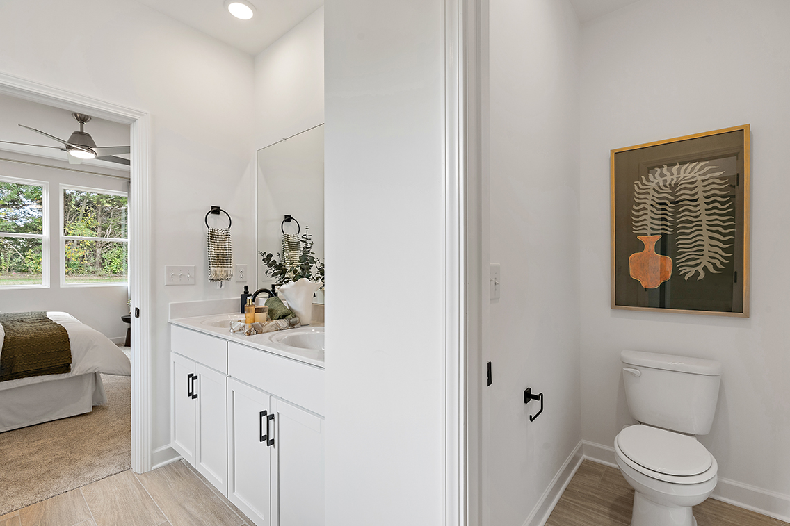 A bathroom with a toilet and sink.