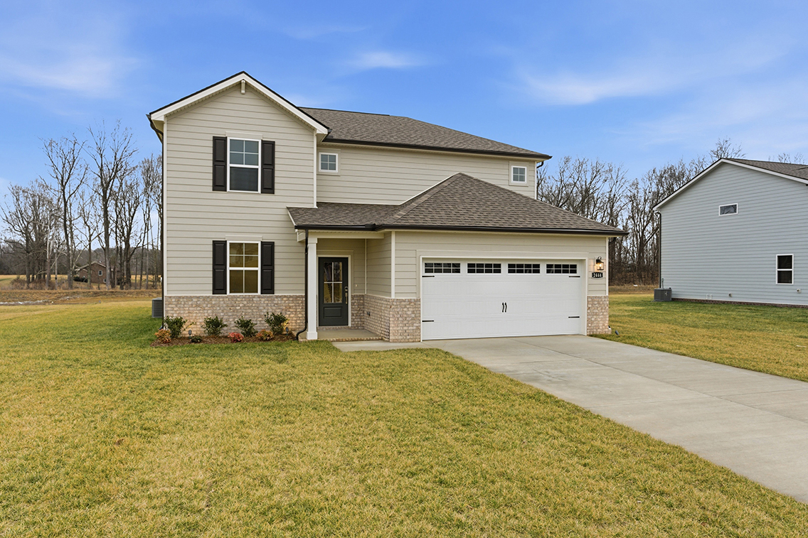 A house with a garage.
