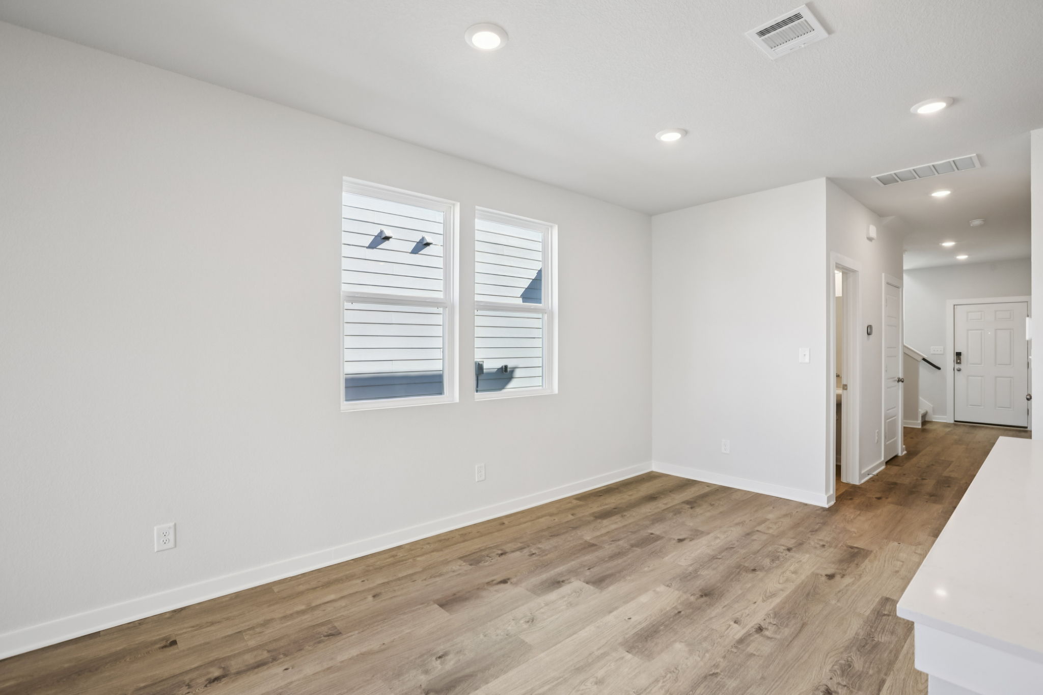 A room with white walls.