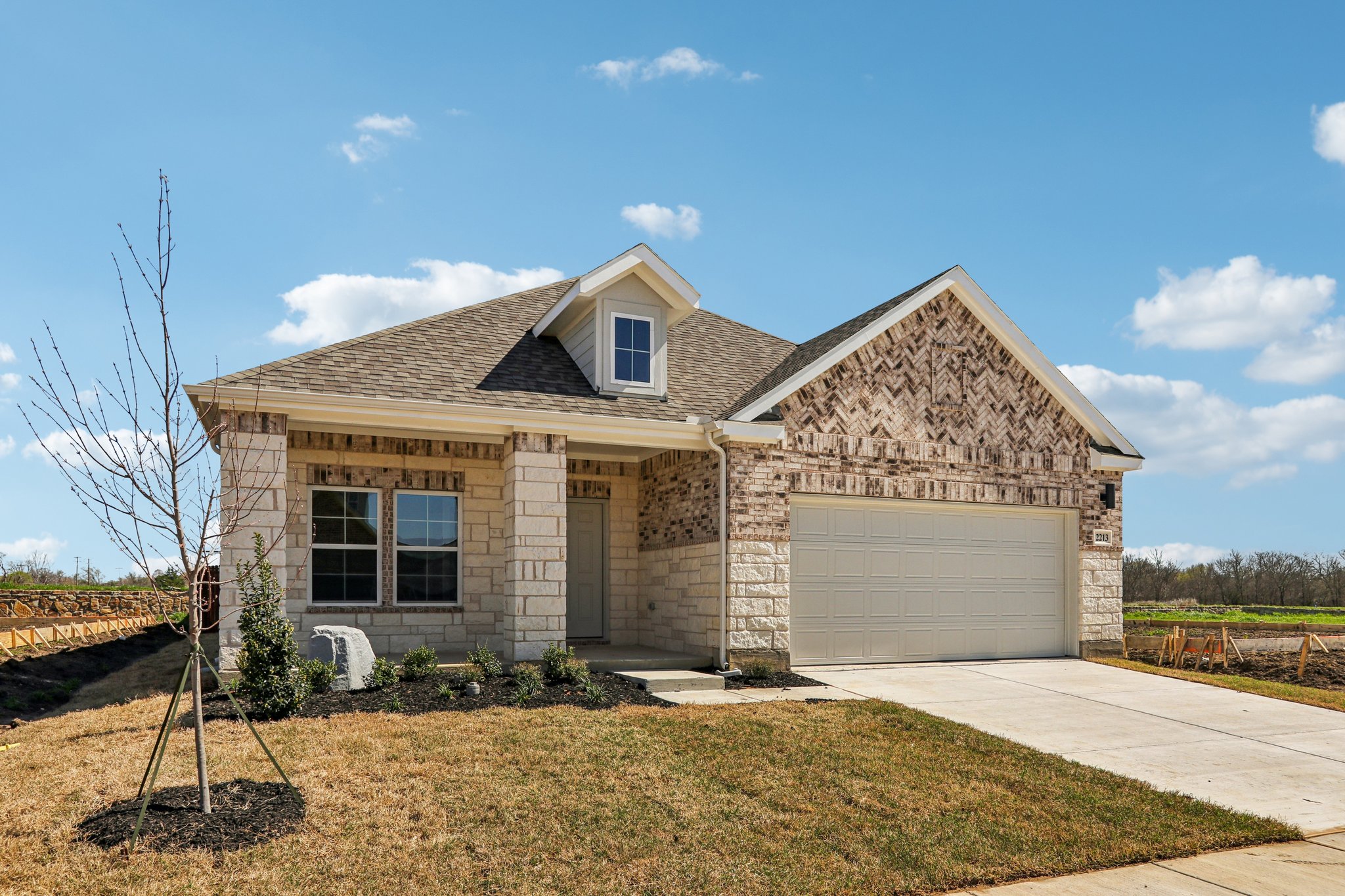 A house with a garage.