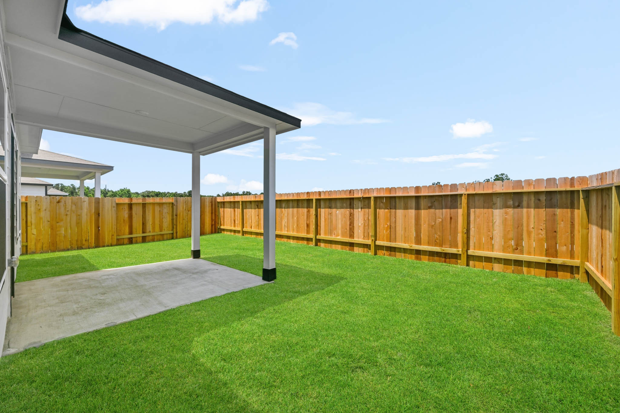 A fenced in yard.