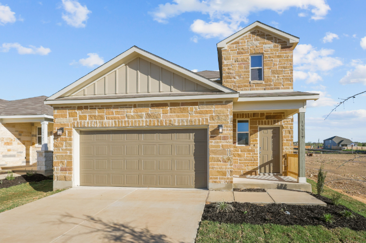 A house with a garage.