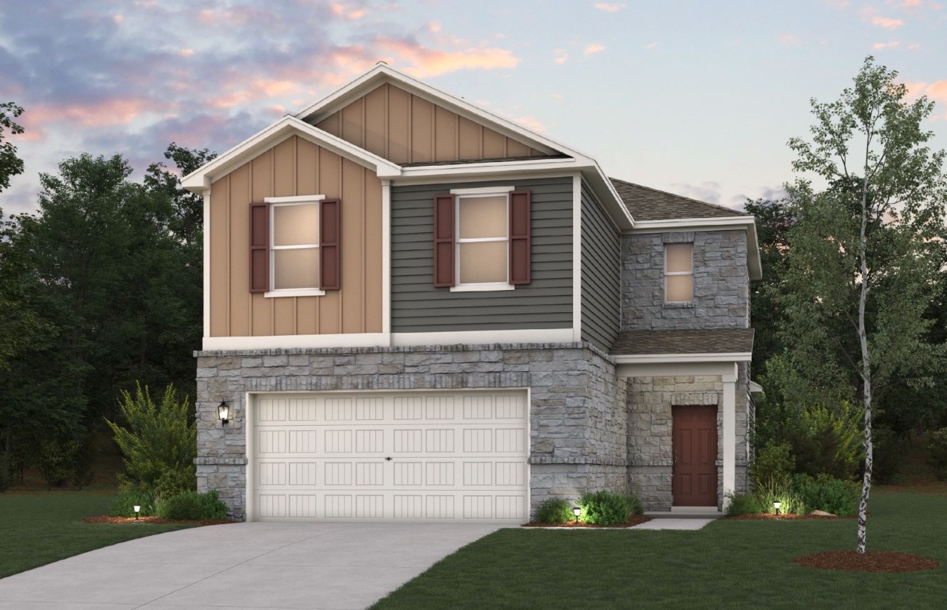 A house with a garage.