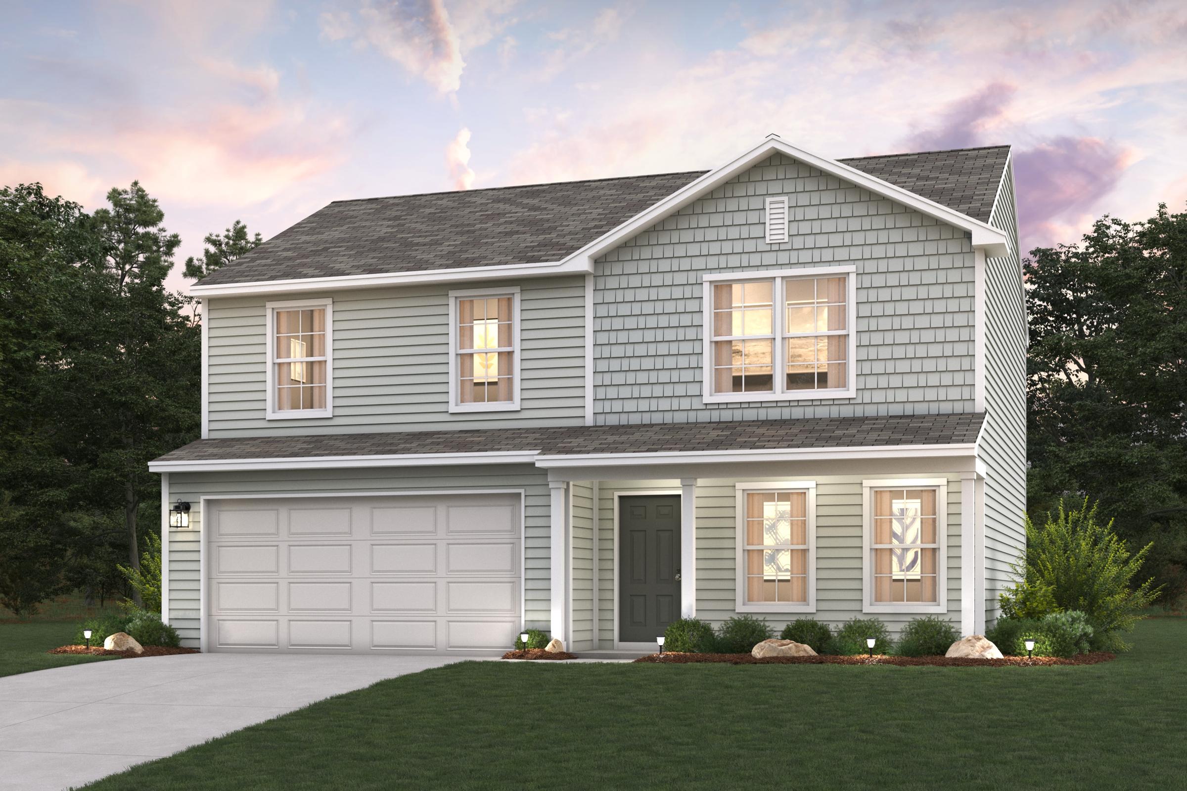 A house with a garage.